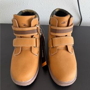 Deer Stags Tan Kids Boots with Velcro Straps